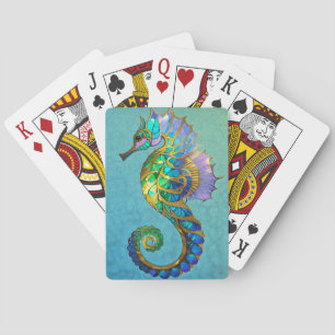 Magical Gilded Seahorse Playing Cards