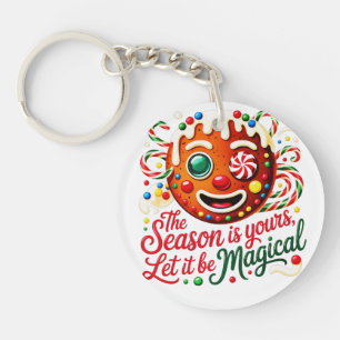 Magical Gingerbread Man Keychain: Cute Christmas  Key Ring