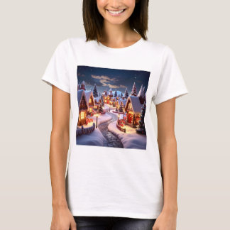 Magical Gingerbread Village at Night  T-Shirt