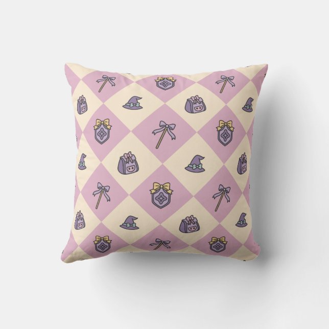 Magical Girl Pink Checkered Cushion (Back)
