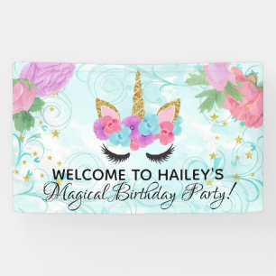 Magical Girls Unicorn Birthday Party Banner