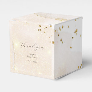 Magical Glitter Abstract Baby Shower Monogram Favour Box