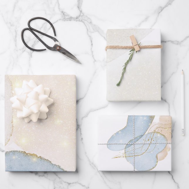 Magical Glitter Abstract Baby Shower Wrapping Paper Sheet (Front)