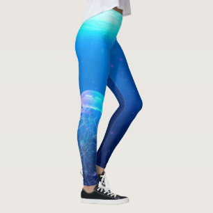 Magical Glittering Jellyfish Fantasy Leggings