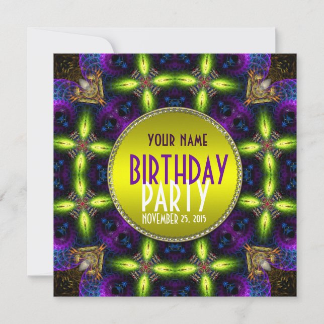 Magical Glow Adult Birthday Party Invitation (Front)