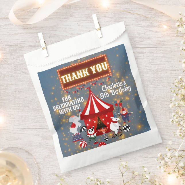 Magical Glowing Carnival Circus Party Thank You Favour Bags (Clipped)