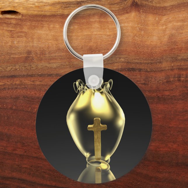 Magical glowing chalice in the church.personalized key ring (Front)