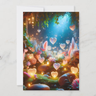 Magical Glowing Flowers Heart Garden Holiday Card
