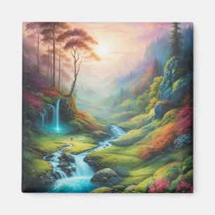 Magical Glowing Forest Nature Landscape  Magnet