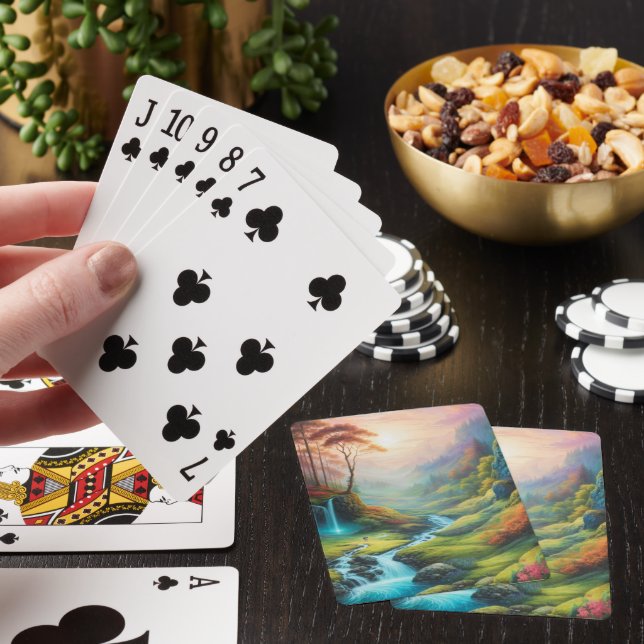 Magical Glowing Forest Nature Landscape  Playing Cards (In Situ)