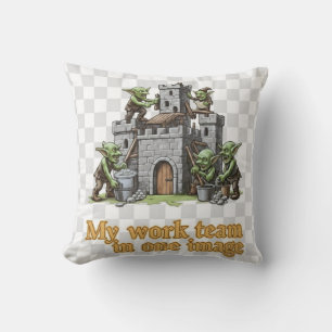 Magical gnome castle fantasy design cushion