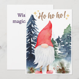 Magical Gnome Holiday Greeting Card