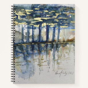 Magical Golden Trees spiral note book