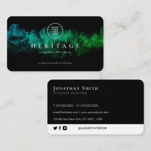 Magical Green Cloudy Add Your Logo Business Card