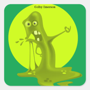 Magical Green Slime - Fun Slimy Science Monster Square Sticker