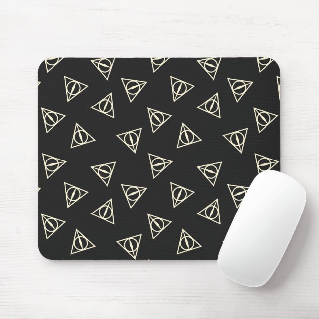 Magical Grey Yellow Triangle Circle Wand Symbol Mouse Mat (With Mouse)