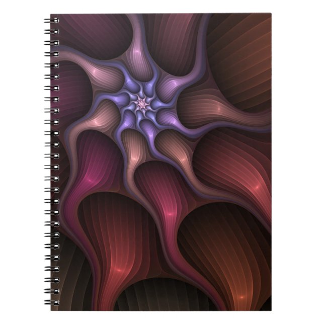 Magical Growth Modern Abstract Colorful Fractal Notebook (Front)
