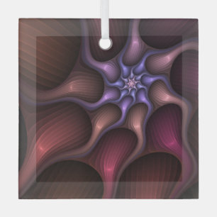 Magical Growth Modern Abstract Colourful Fractal Glass Tree Decoration