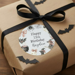 Magical Halloween Birthday Classic Round Sticker