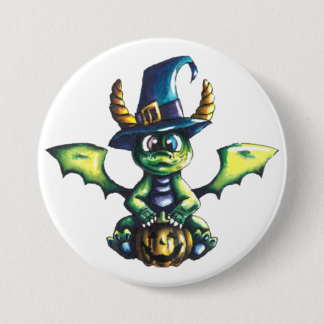 Magical Halloween Dragon Design 7.5 Cm Round Badge (Front)