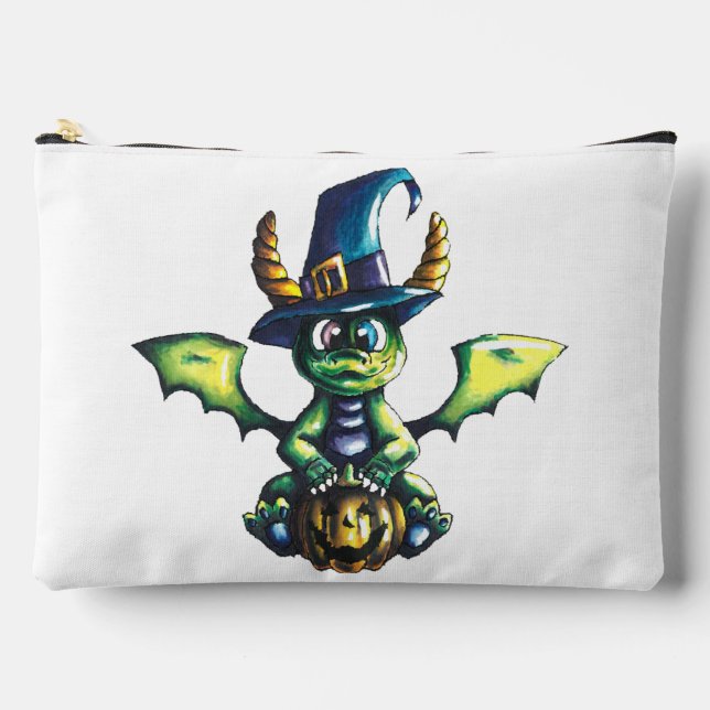 Magical Halloween Dragon Design Accessory Pouch (Front)