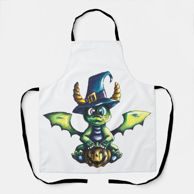 Magical Halloween Dragon Design Apron (Front)