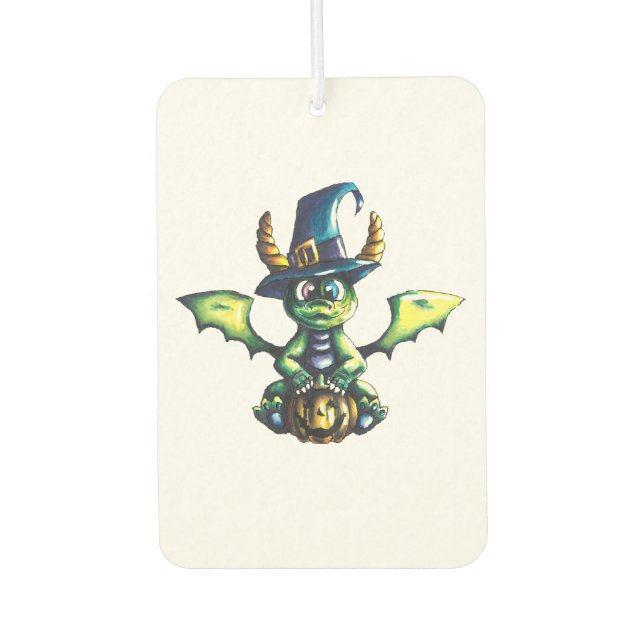 Magical Halloween Dragon Design Car Air Freshener (Front)