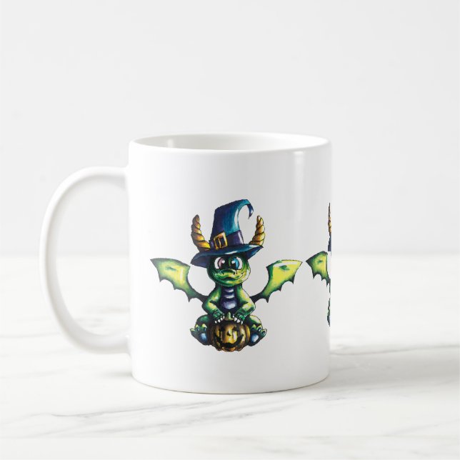 Magical Halloween Dragon Design Coffee Mug (Left)