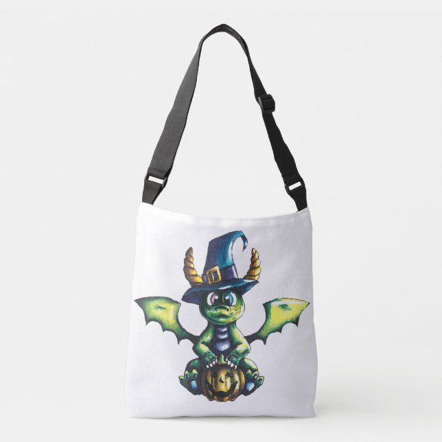 Magical Halloween Dragon Design Crossbody Bag (Front)