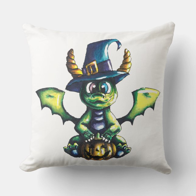 Magical Halloween Dragon Design Cushion (Front)