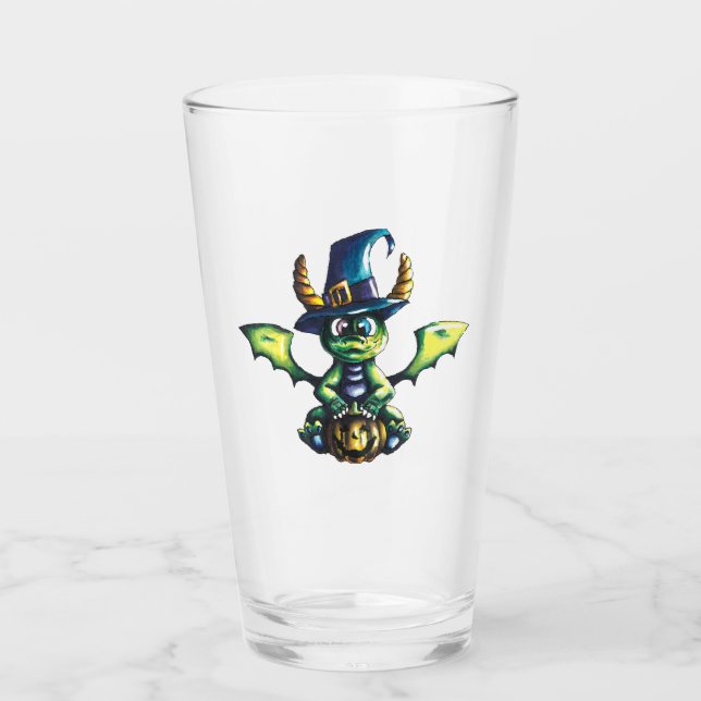 Magical Halloween Dragon Design Glass (Front)