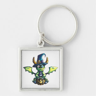 Magical Halloween Dragon Design Key Ring