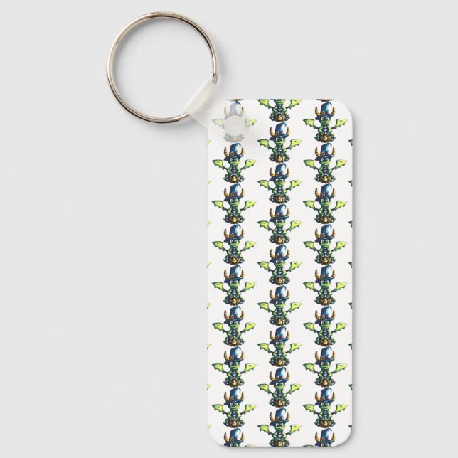 Magical Halloween Dragon Design Key Ring (Front)