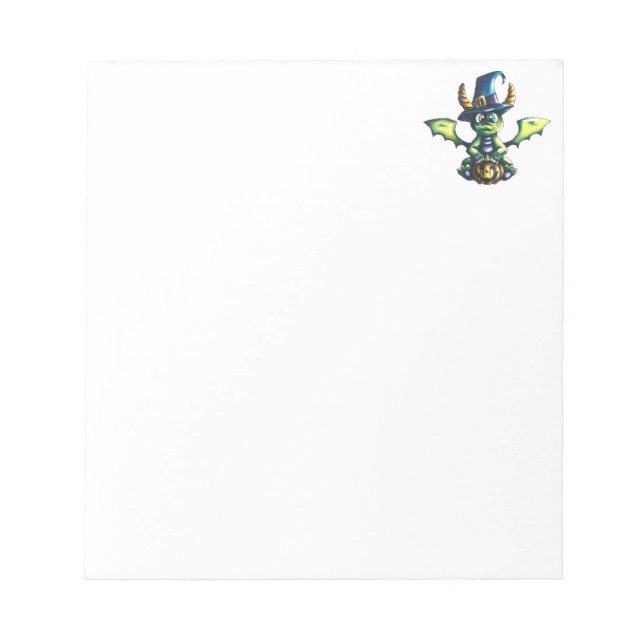 Magical Halloween Dragon Design Notepad (Front)