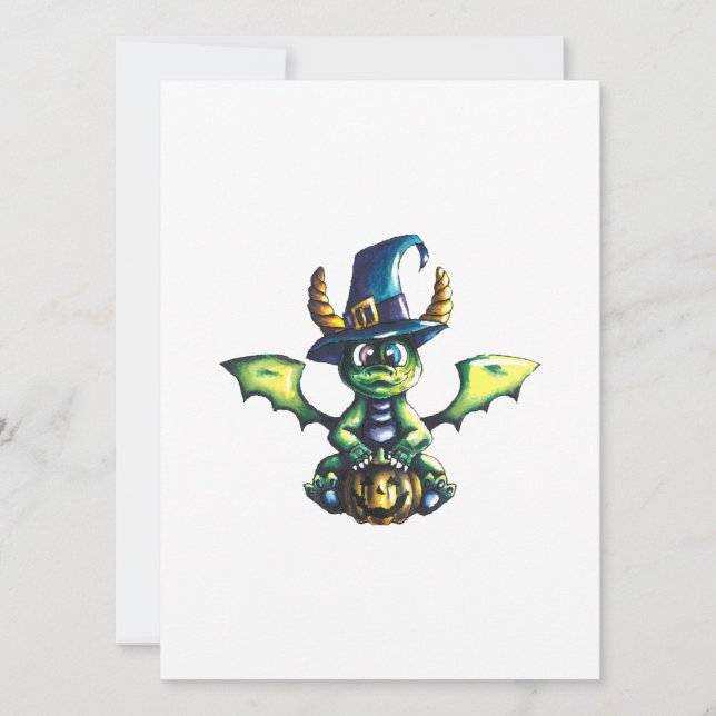 Magical Halloween Dragon Design Save The Date (Front)