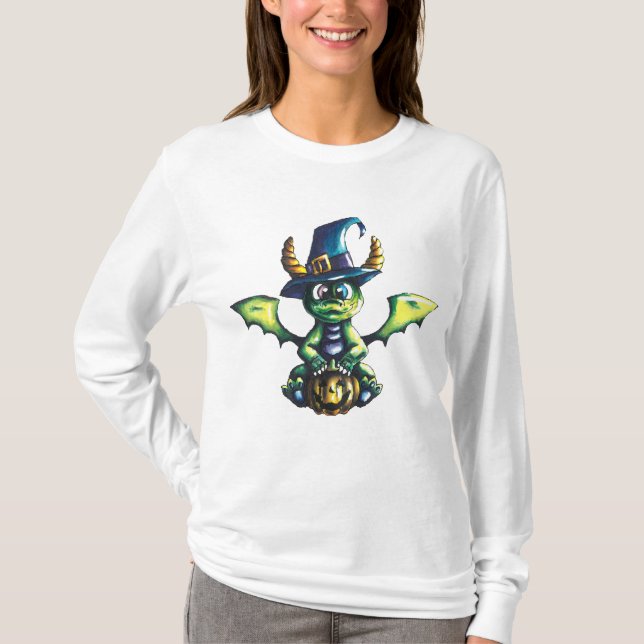 Magical Halloween Dragon Design T-Shirt (Front)