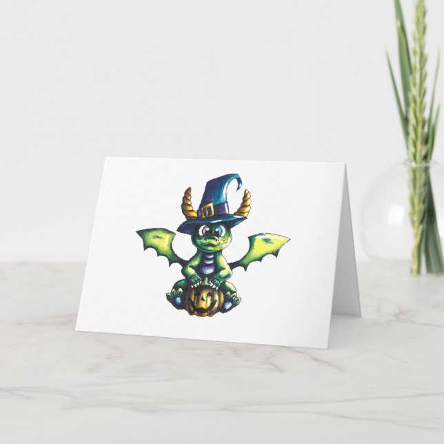 Magical Halloween Dragon Design Thank You Card (Front)