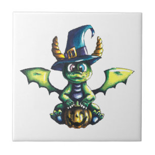 Magical Halloween Dragon Design Tile