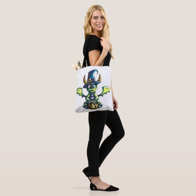 Magical Halloween Dragon Design Tote Bag (On Model)