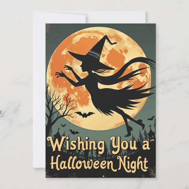 Magical Halloween Night Holiday Card (Front)