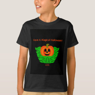 Magical Halloween Pumpkin Boys Black T Shirt