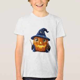 Magical Halloween Pumpkin Fantasy Fall Art Tri-Blend Shirt