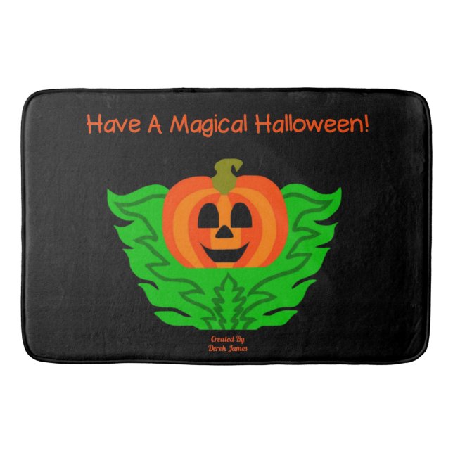 Magical Halloween Pumpkin Large Bath Mat (Front)
