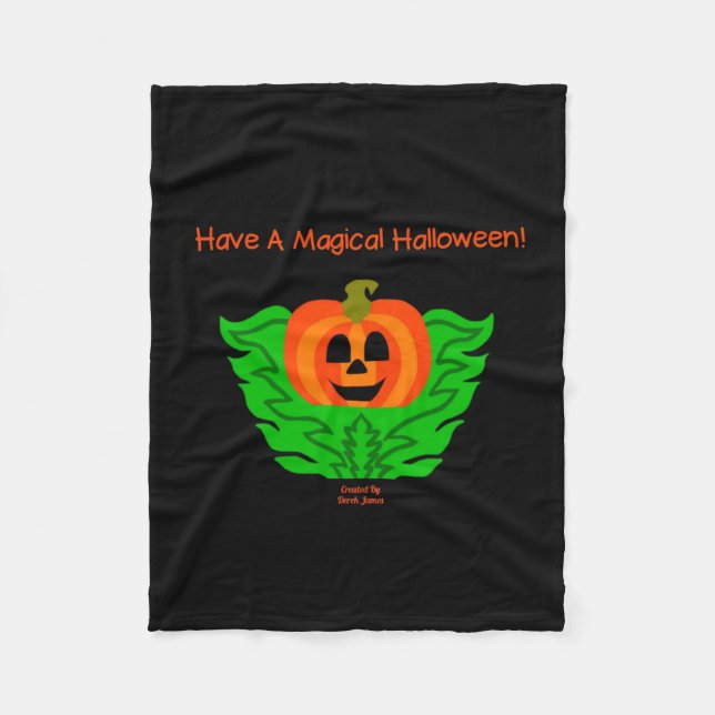Magical Halloween Pumpkin Small Fleece Blanket (Front)
