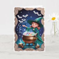 Magical Halloween Witch with Cauldron