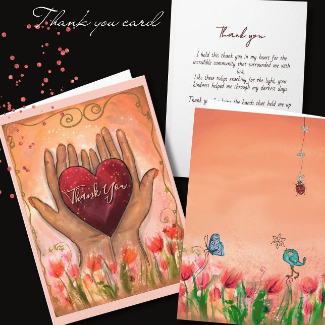 Magical Hands holding Heart thank you card (Magical Hands holding Heart thank you card)