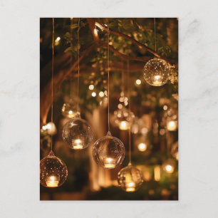 Magical Hanging Glass Lanterns Candle Holiday Postcard