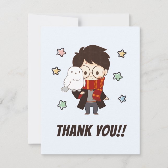 Magical HARRY POTTER™ and Hogwarts Birthday Thank You Card (Front)