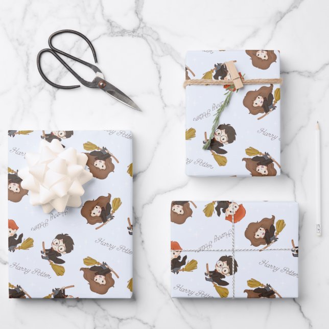 Magical HARRY POTTER™ and Hogwarts Birthday Wrapping Paper Sheet (Front)