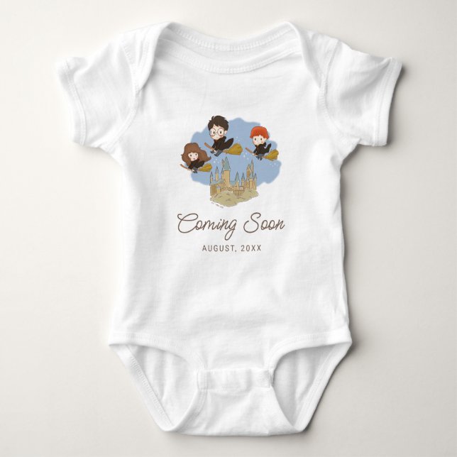 Magical Harry Potter & Hogwarts Baby Announcement Bodysuit (Front)